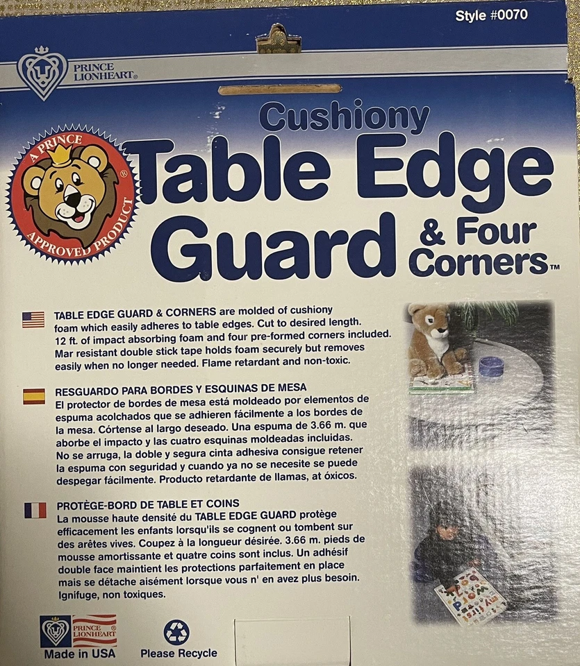 NUEVO Protector de borde de mesa acolchado Prince Lionheart Plus 4 esquinas Foto 2 de 4