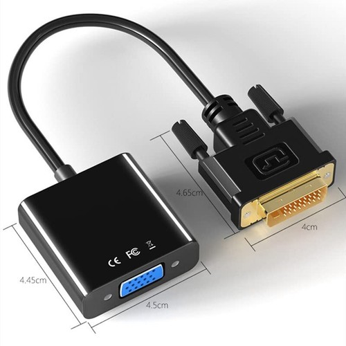 DVI Stecker VGA Buchse Adapter Digital Analog Konverter Kabel DVI-D 24+1 Stecker - Photo 2/7