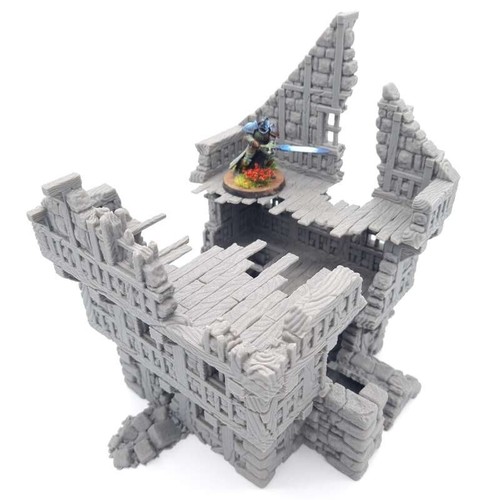 FOR MORDHEIM RUINED COTTAGE HOUSE TABLETOP LOTR AOS WFB FANTASY VILLAGE - Picture 2 of 11