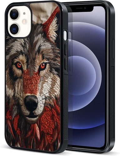 Embroidered Wolf Bedazzled Case For Apple iPhone For Samsung - Picture 24 of 25