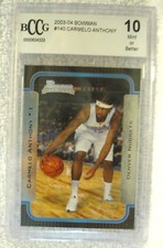 Carmelo Anthony RC 2003-04 Bowman Rookie Card#140 Graded Beckett BccG10!Nuggets1