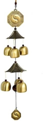 Set 2 Campane Vento Feng Shui Campanelli Acchiappasogni, Scacciapensieri da Esterni e Interni, Dorato Nero, Relaxdays | Leroy Merlin