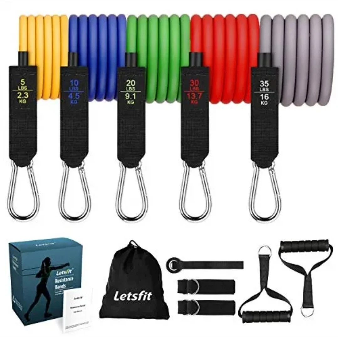 Letsfit Resistance Bands Set Exercise Bands w Handles Training Tubes JSD04 1 5P