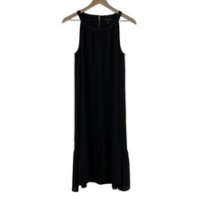 J Jilll Wearever Collection Dress Womens Small Black Sleeveless Midi Ruffle