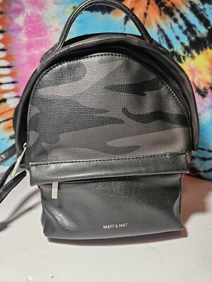 balimini mini backpack Matt & Nat Balimini Small Backpack, Black Camo