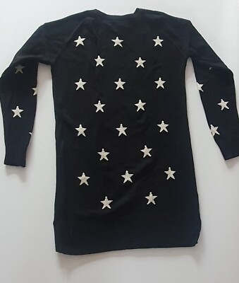 Black with white stars Long knitted Jumper/dress GAP Kids Size 14