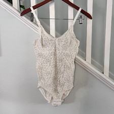 Vintage Bali Womens White Lace Bodysuit Teddy Sz B36 Bridal Lingerie Coquette