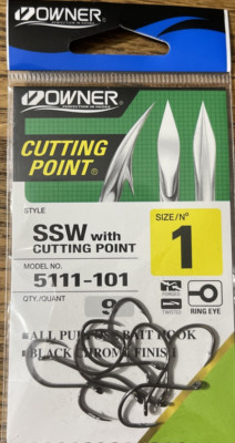 Owner #5111-101 SSW W Cutting Point Hook Size 1-1pk of 9pcs-NEW-SHIPS N 24 HOURS