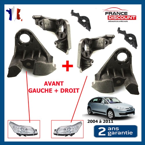 2 Kit Réparation Patte De Fixation Optique Phare Pour Citroën C4 Gauche Droit 3701089324731