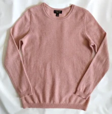 Charter Club Luxury 100% Cashmere Size M Dusty Pink Classic Pullover Sweater