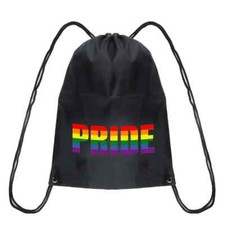 GAY PRIDE DRAWSTRING BACK PACK LGBTQ+ PRIDE FLAG COLOURED PRIDE LOGO BAG