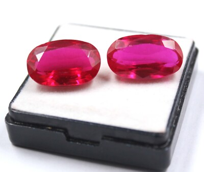 Superb Amazing Sale 34.90 Carat Pair Oval Shape Certified Burma Red Ruby Gems GV