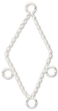 10 Silver Plated Brass 30x17mm Twist Diamond Chandelier Earring Connectors 