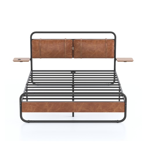 Queen Metal Bed Frame Upholstered Headboard,wireless Charging,Touch LED,Storage - Picture 14 of 14