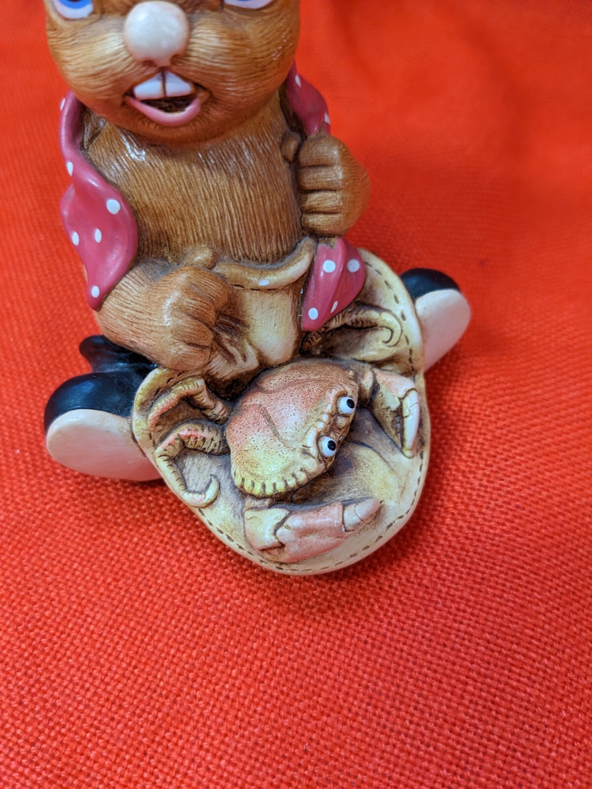 VTG bunny Pendelfin Rabbit England NIPPER Crab Red Scarf Crabbing figure fishing eBay