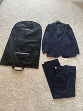 Men s Emporio Armani Navy Blue Striped Suit W/Original Bag Hanger Size 34/44