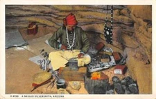 Arizona Navajo Native American Silversmith Fred Harvey Vintage Postcard AA41415