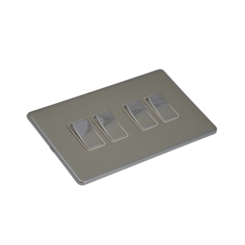 Screwless Polished Chrome Mirror Chrome Sockets & Switches White Trim - Picture 5 of 35