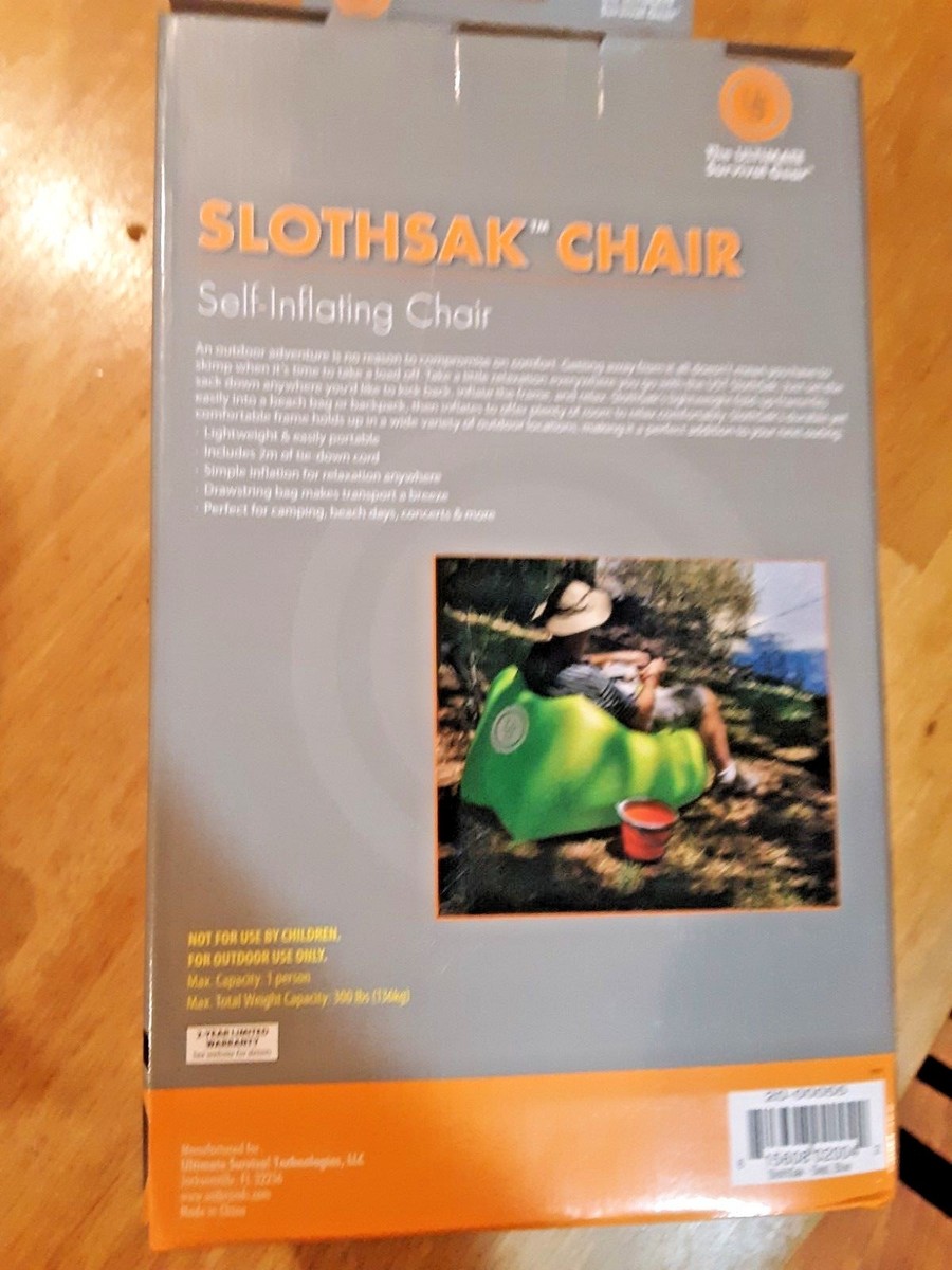 Self Inflating Chair slothsak orange 64