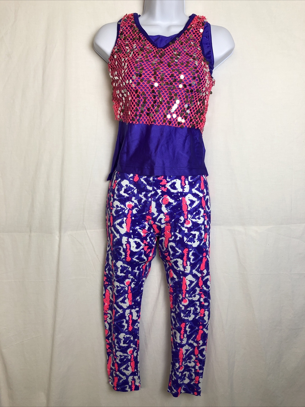 Costume Gallery Child's 3 Piece Dance Costume Size LC Gem