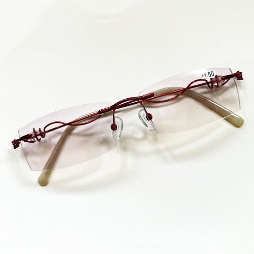 Women Rimless Reading Sun Glasses Blue Light Blocking Gradient Rectangle Readers - Picture 16 of 22