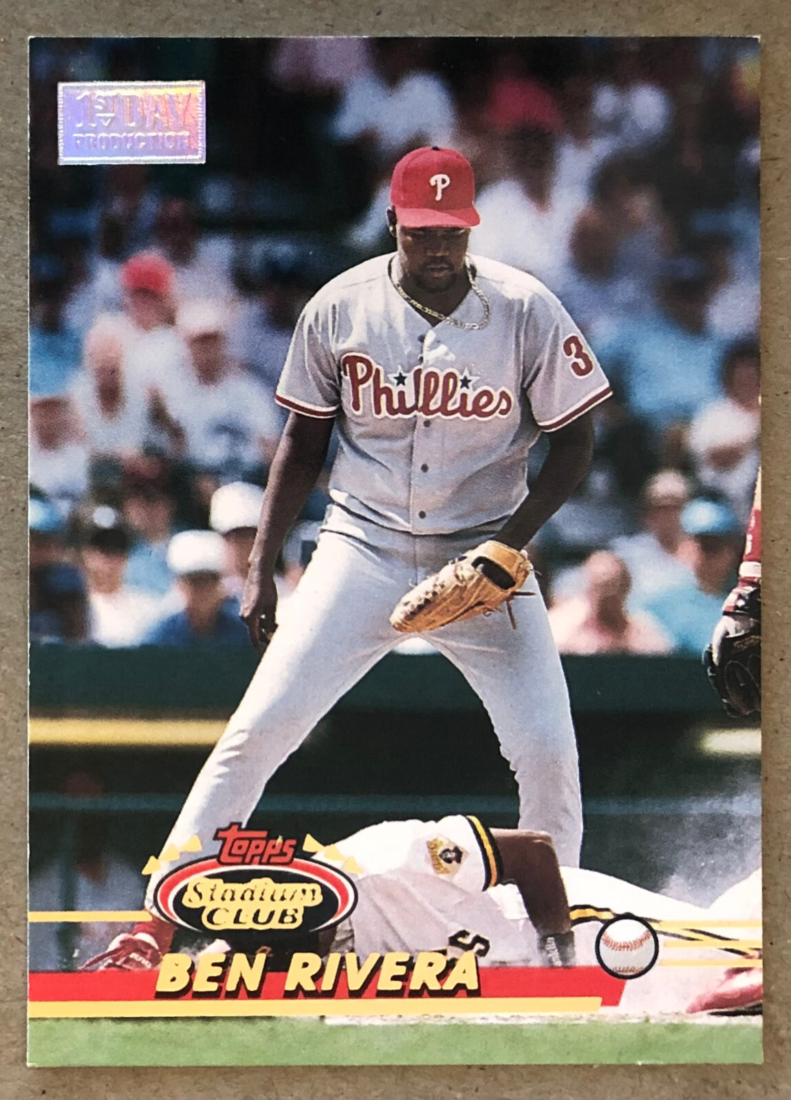 1993 Stadium Club - First Day Issue - Ben Rivera - #654 - Phillies - NrMt