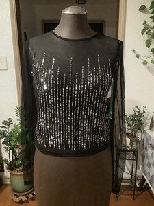 sequin mesh crop top
