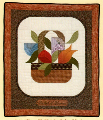 Basket of Blooms Wall Quilt Pattern Folksy Country Vintage 80s Style