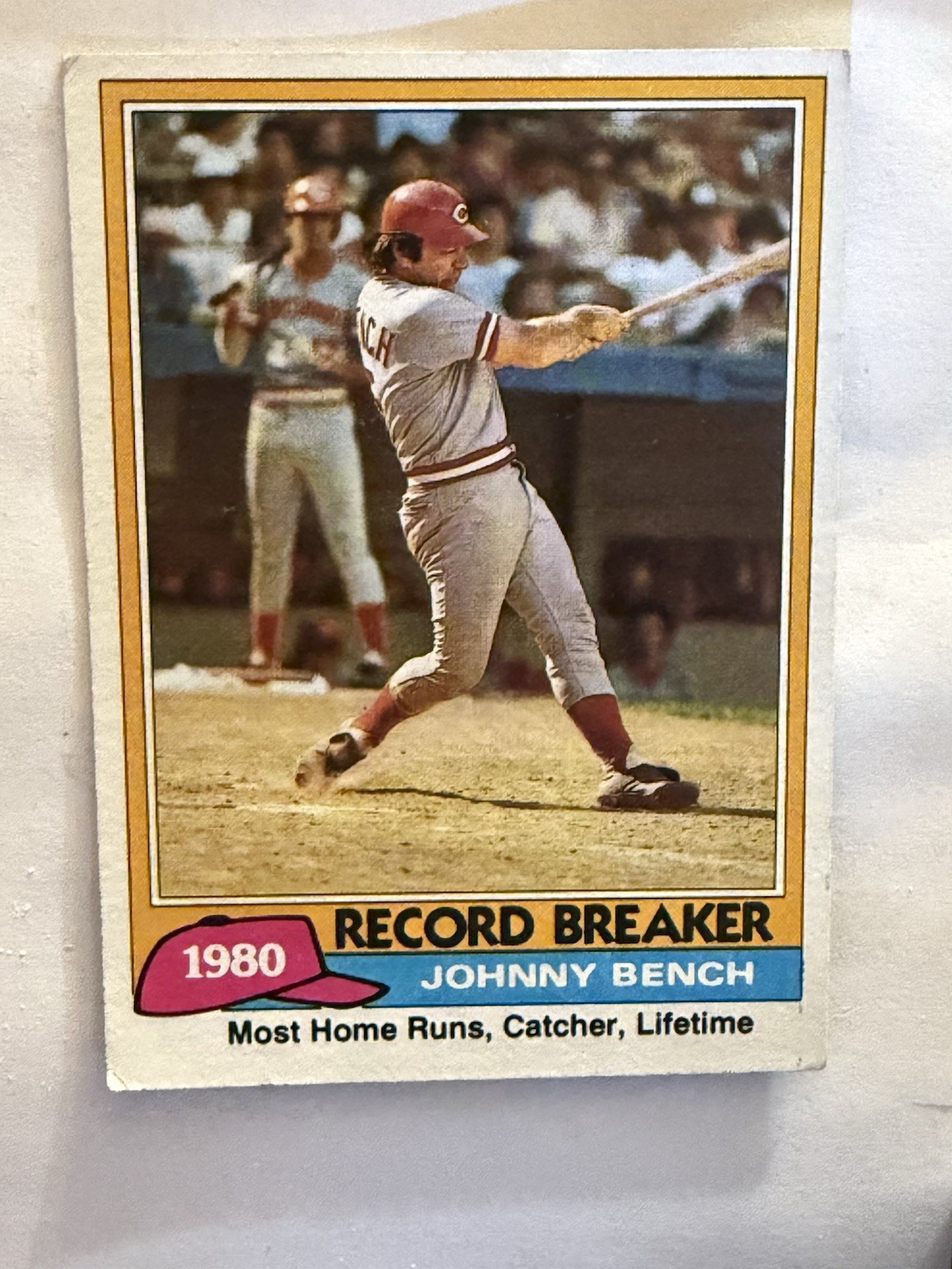 Topps 1981 Record Breaker Johnny Bench #201 Cincinnati Reds MLB Baseball Card