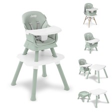 Jeep Milestone 6-in-1 Convertible High Chair, Sage Green
