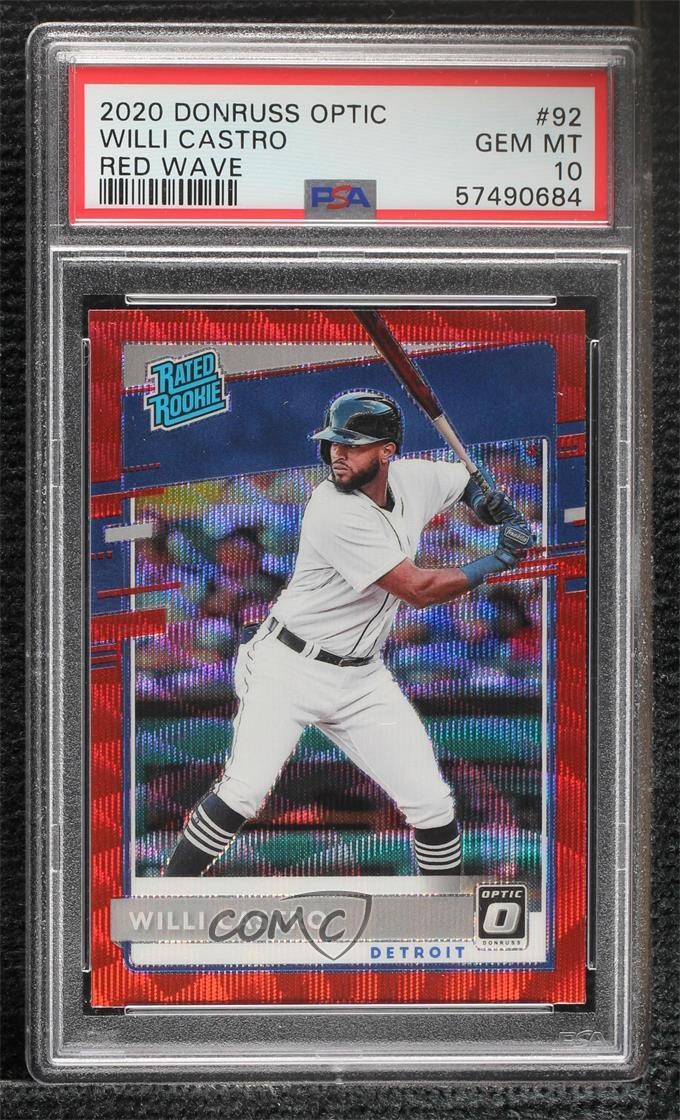 2020 Donruss Optic Retail Red Wave Prizm Willi Castro #92 PSA 10 Rookie RC 1sd2