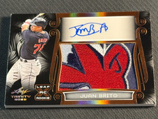 2023 Leaf Trinity AWESOME !! WORN BRONZE WAHOO PATCH ROOKIE AUTO Juan Brito 1/1
