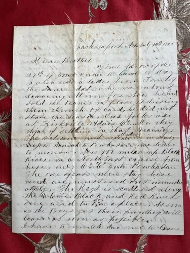 1865 Civil War letter, Co. C 3rd MN Volunteer Infantry, waiting for year’s pay
