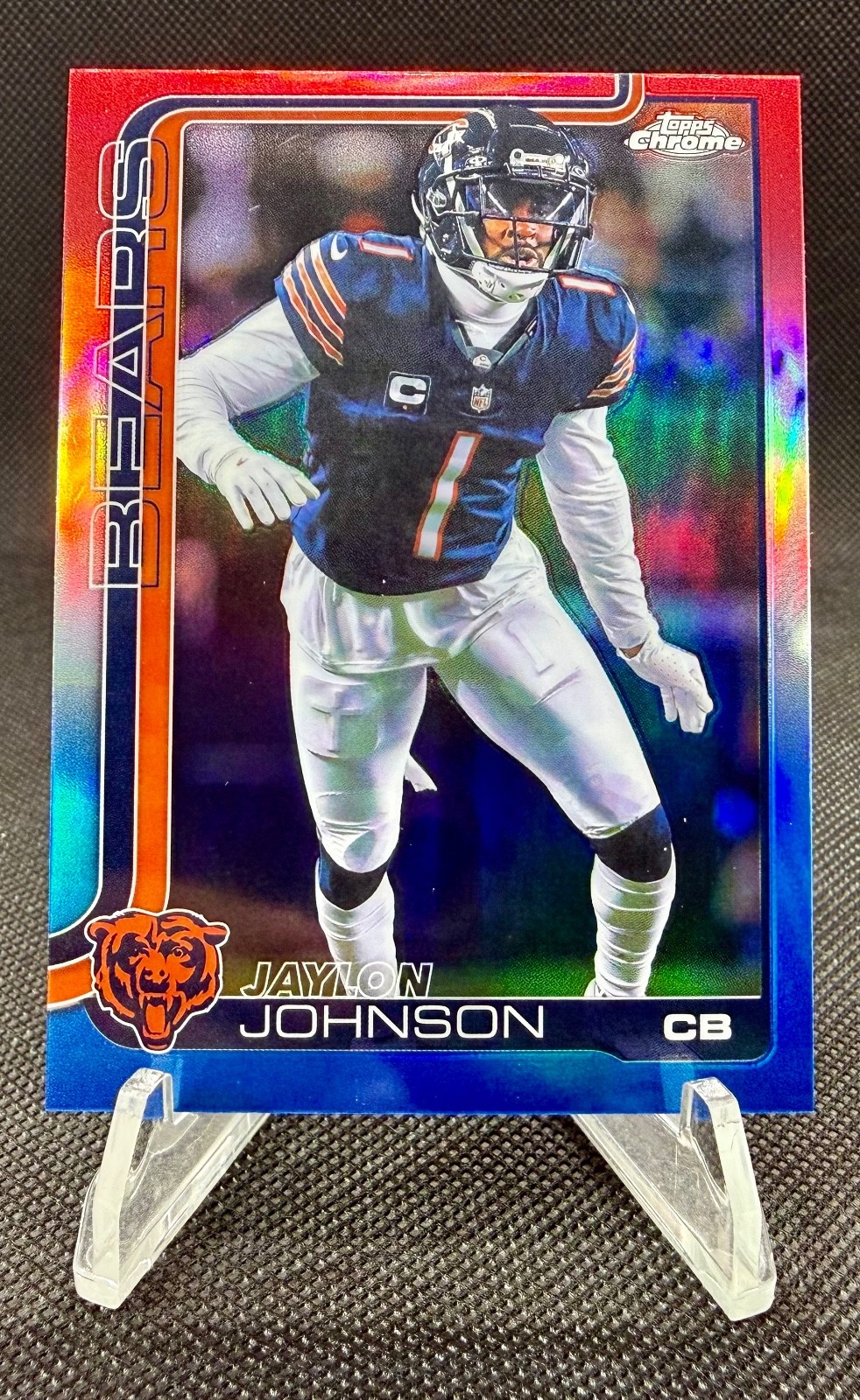 2025 Topps Chrome JAYLON JOHNSON Red White & Blue REFRACTOR #57 Chicago Bears