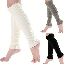 Kids Elastic Top Stripes Socks 3 Pair Pack Cotton Knit Leg Cover Ribbed Socks