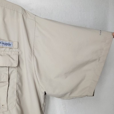 Columbia PFG Chemise de Pêche Homme 4XL Beige Manches Courtes Bahama