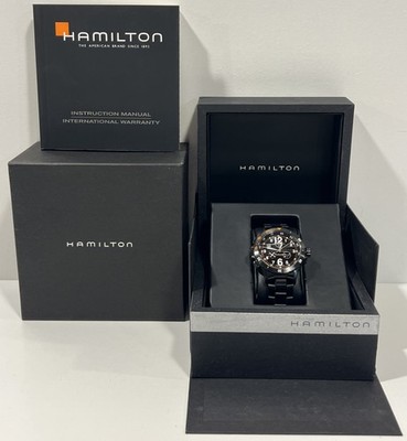 Hamilton Khaki Air Chrono Chronograph Men s Black PVD Watch W/ Box & Papers Nice