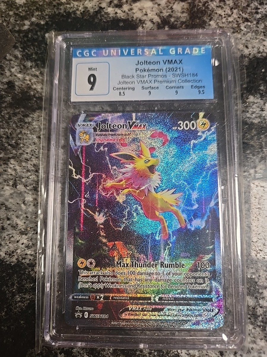 Pokémon TCG Jolteon VMAX SWSH184 Black Star Promo NM CGC 9 Blue