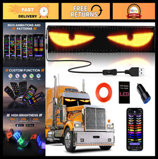 Large 58''x8'' Flexible LED Devil Eyes for Truck Windshield - Programmable Scrol