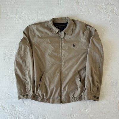Polo Ralph Lauren Bi Swing Jacket Large Beige Full Zip Bomber