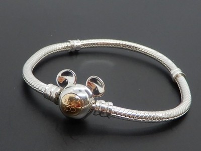 Pandora Disney Silber & Gold, 100th Anniversary Moments Schlangenkette Armband
