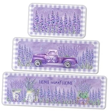 Purple Kitchen Rugs Set of 3 Kitchen Rug Purple Floor Mats Decor Area Lavender