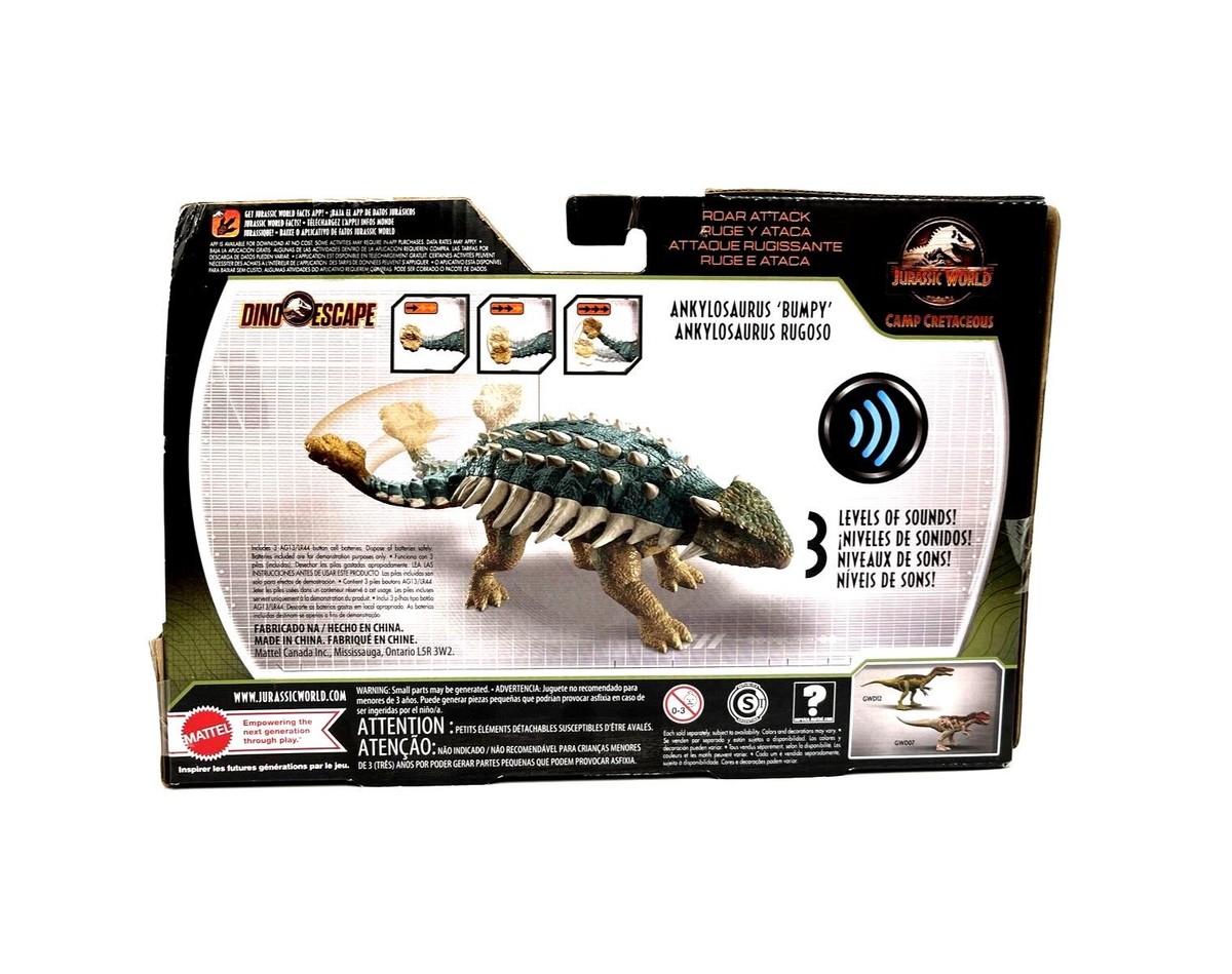 Jurassic World Roar Attack Ankylosaurus Bumpy Camp Cretaceous