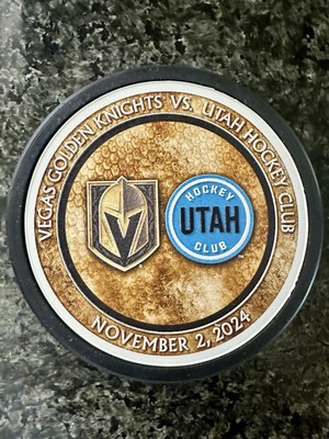 1st Ever Vegas Golden Knights Utah Hockey Club MatchUp Puck 11/2/24 Mammoth   