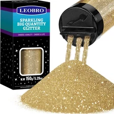 LEOBRO Champagne Gold Glitter, 150g/5.29oz Gold Fine Glitter for Resin, Craf...