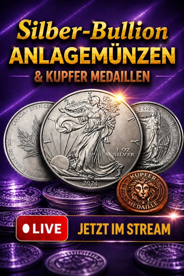 Edelmetall-Highlights LIVE: Gold-, Silber- & Kupfermünzen sowie Barren