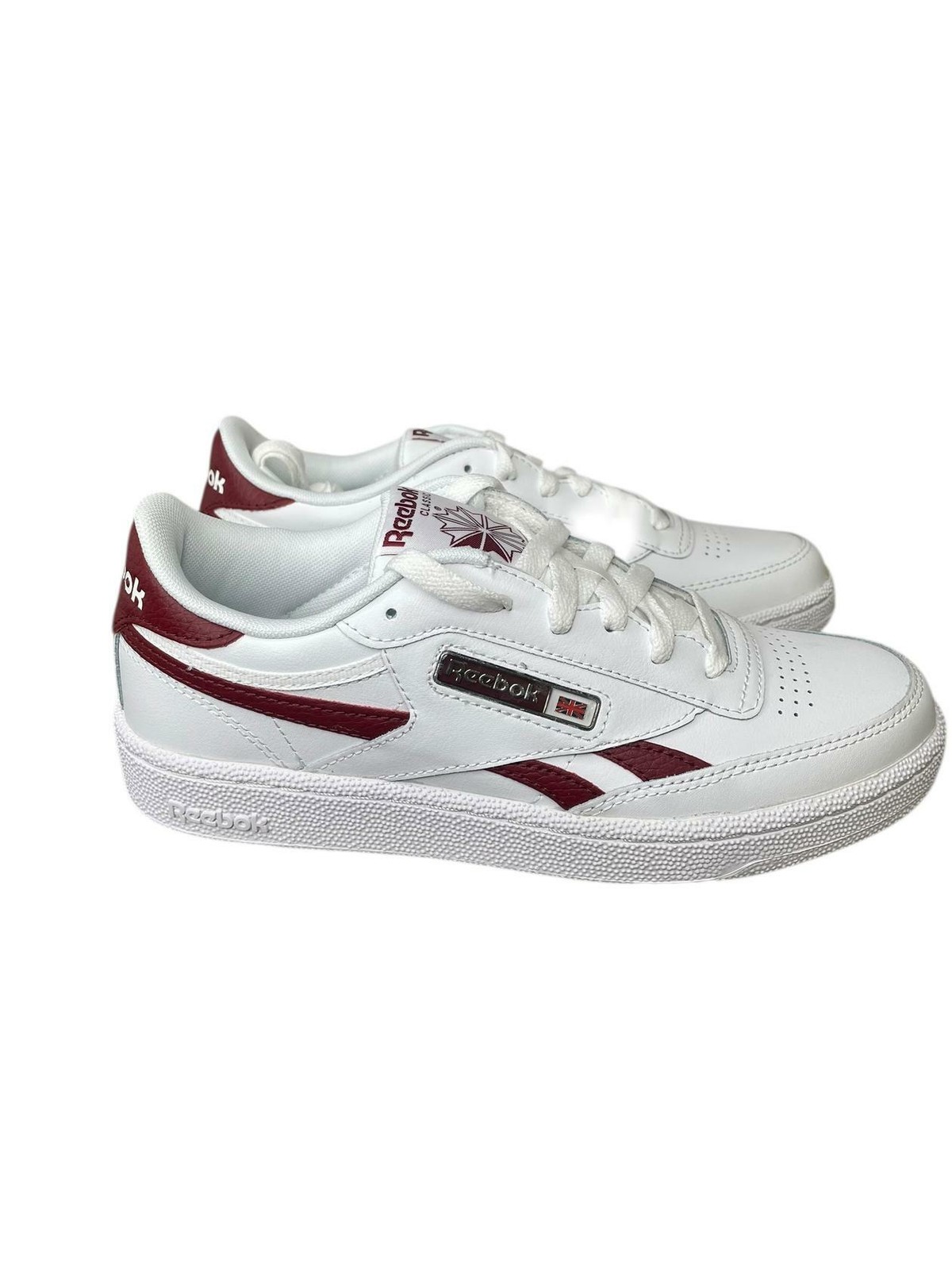 Reebok Men Sneaker Tennis Gym 100201199 Club C Revenge White Maroon Size 6 M