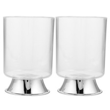 2Pcs Metal Transparent Mouthwash Cups Reusable Bathroom Toothbrush Holders
