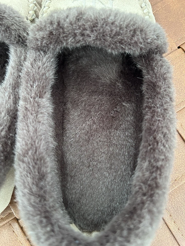 Zapatillas mocasín Lauren Ralph Lauren de cuero genuino tostado forro de piel sintética talla 8 Foto 2 de 4