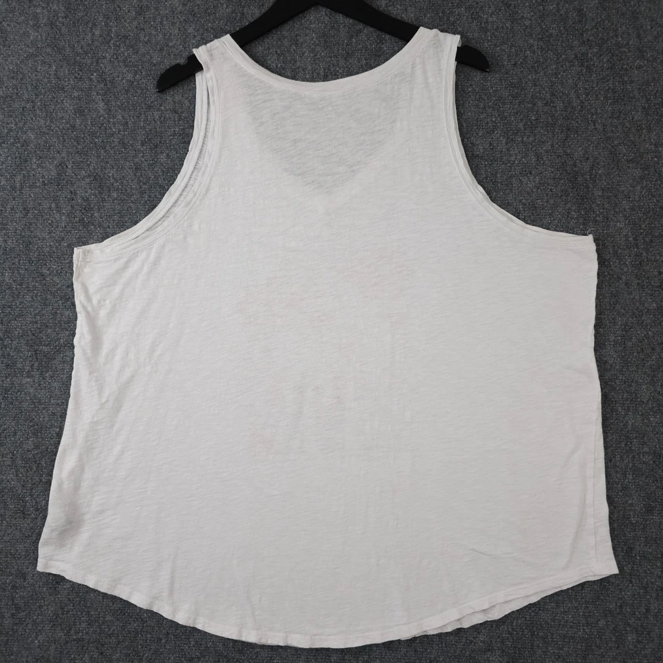 Camiseta sin mangas Torrid para mujer 4 4X Plus blanca Heritage Slub puesta de sol cuello en V sin mangas Foto 2 de 4